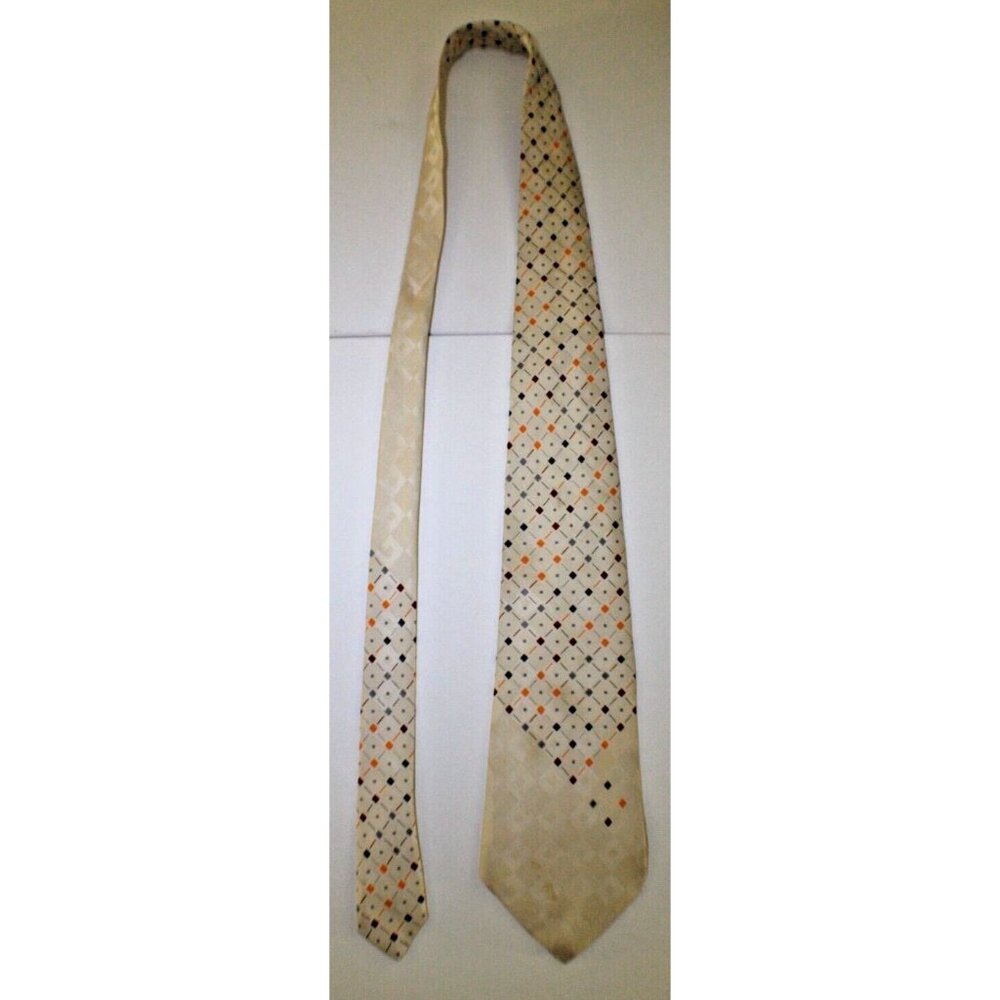 Vintage Sulka Silk Tie Geometric Pattern - SOME STAINS